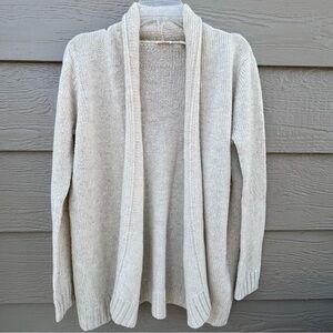 Levi’s Open Waterfall Cardigan Oatmeal Wool Blend M/L No Belt see measurements